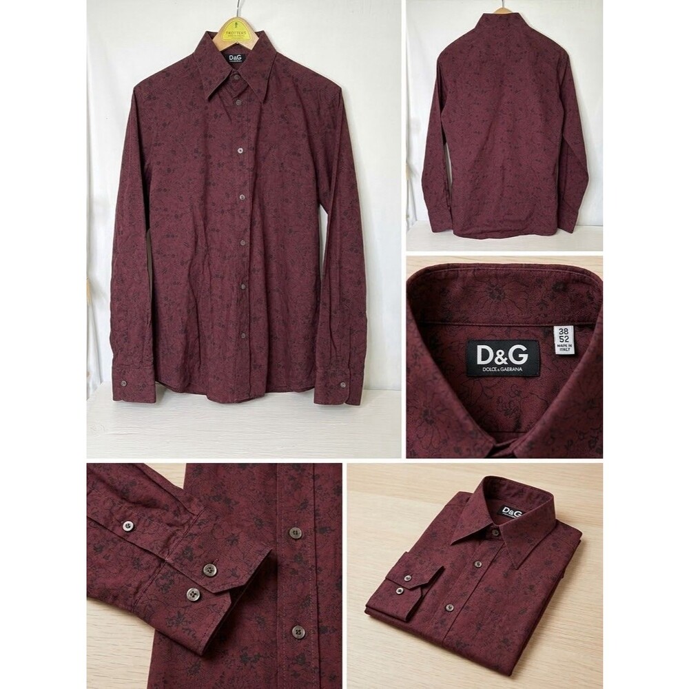 📌D&G DOLCE GABBANA Vintage 90s Floral Print Button Up Shirt size 38